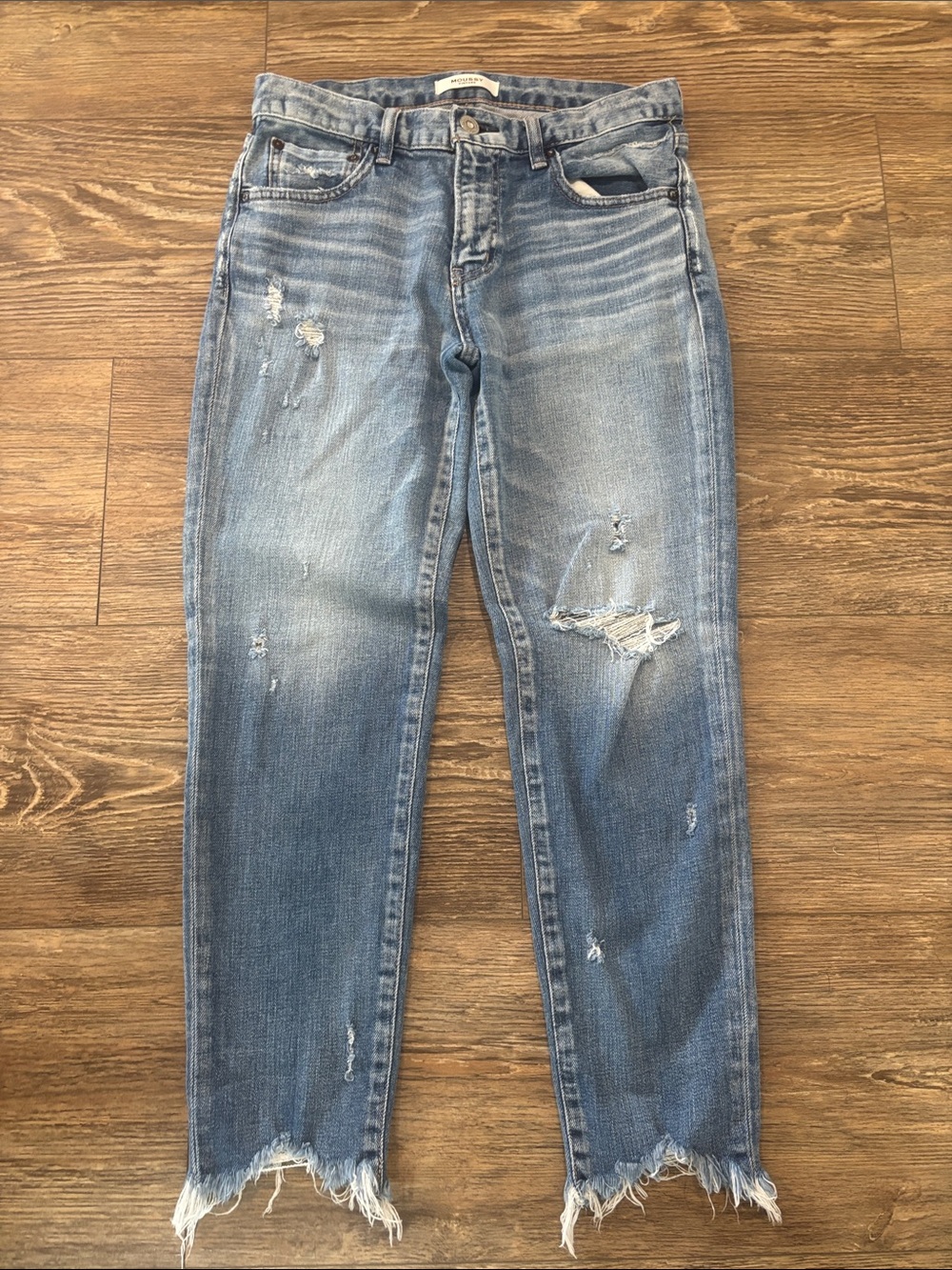 Moussy Vintage Glendele Skinny Distressed Raw Hem Jeans Black Womens Size 28 est - Picture 15 of 15